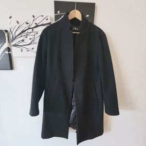 ZARA Men's Straight Collar Long Coat